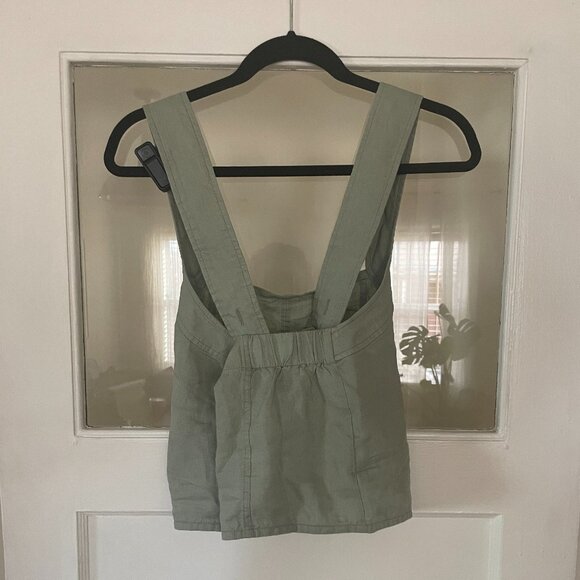 Everlane The Crossback Tank in Linen, Sage, Size 6 - Picture 4 of 6